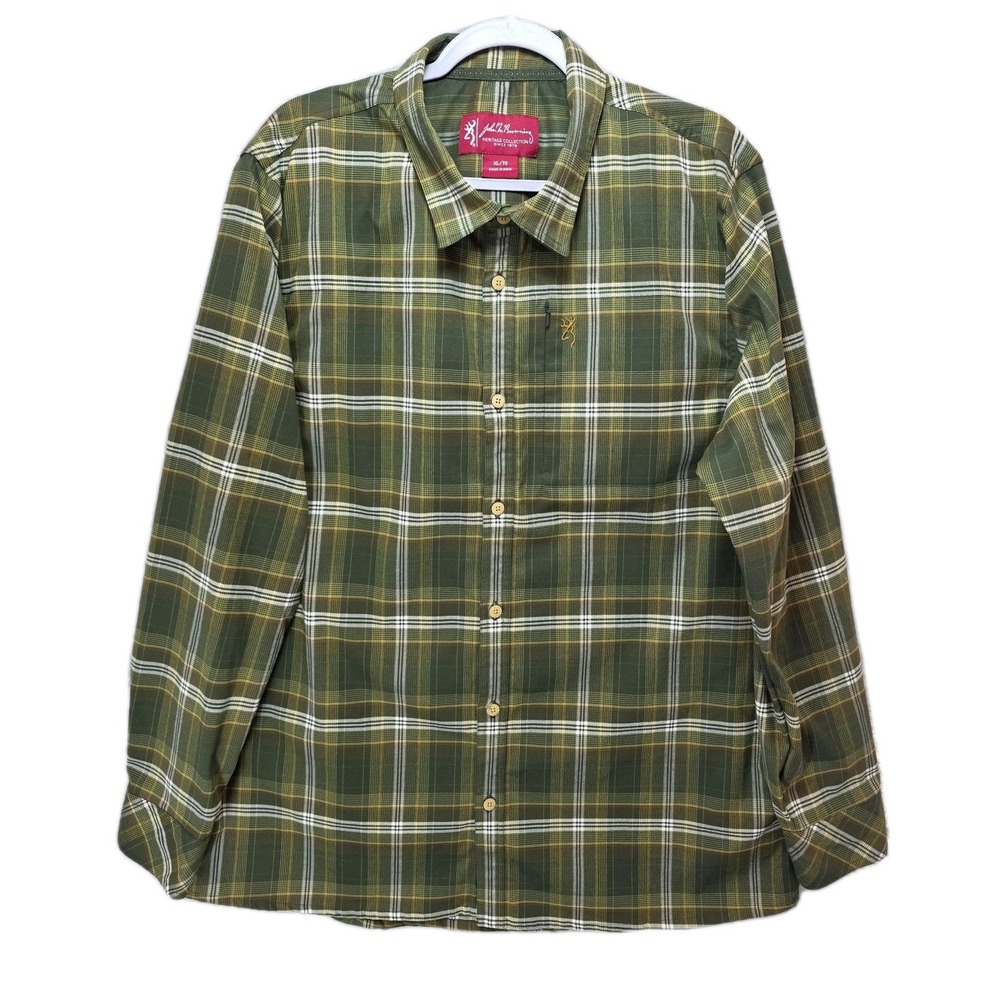 John M Browning Flannel Shirt Mens XL Plaid Gorpcore Hiking‎ Camping Hiker Heavy